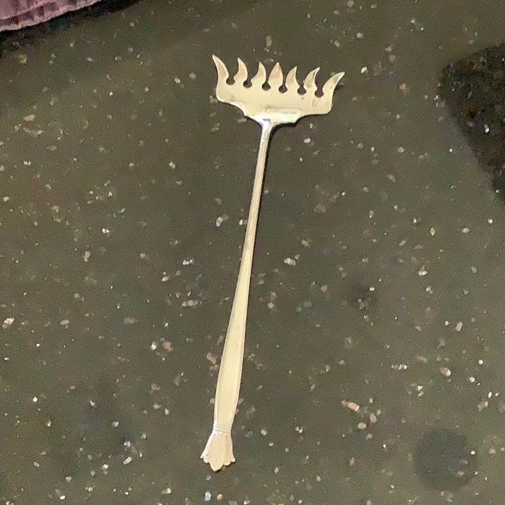 Antique Sterling silver 7” pickle fork